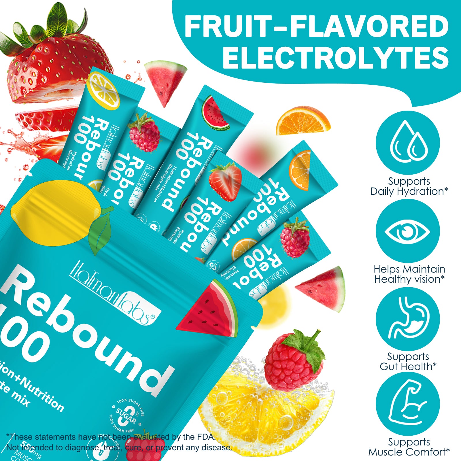 Rebound 100 Electrolytes - Sugar-Free Hydration & Electrolyte Powder